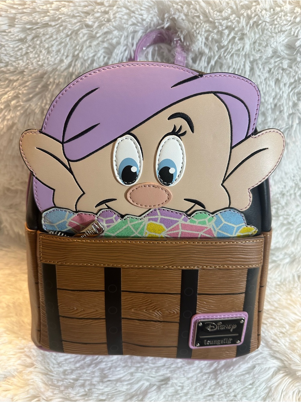 FLAWED Brand New w/ Tags Disney Dopey Loungefly Mini Backpack. As-Is Condition